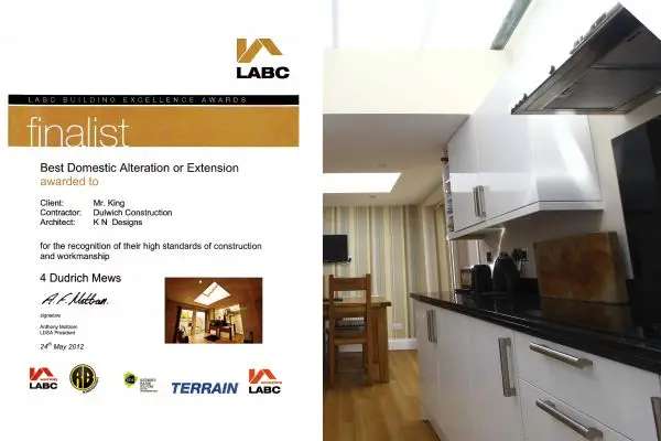 LABC Award - Finalist - Best Domestic Alteration or Extension - 2012
