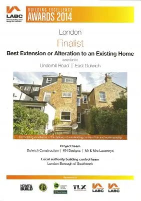 LABC Award - Finalist - Best Extension to an Existing Home - 2014